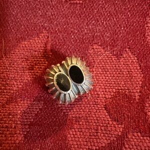 PANDORA STERLING SILVER & BLACK ENAMEL CLIP